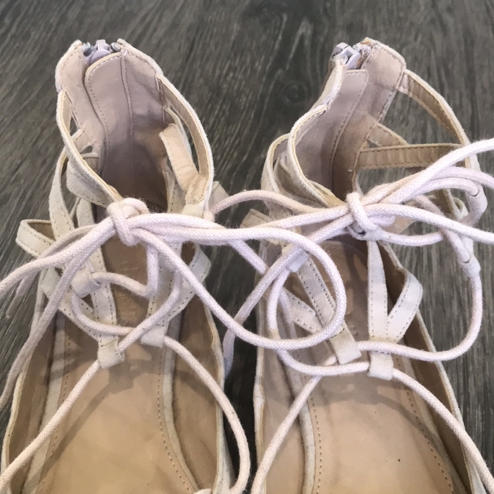 Charlotte Russe blush pink lace up ballet flats sz 7 (fits like a size 6) - Picture 3 of 9
